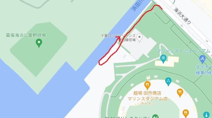 浜田川温排水へのアクセス方法地図
