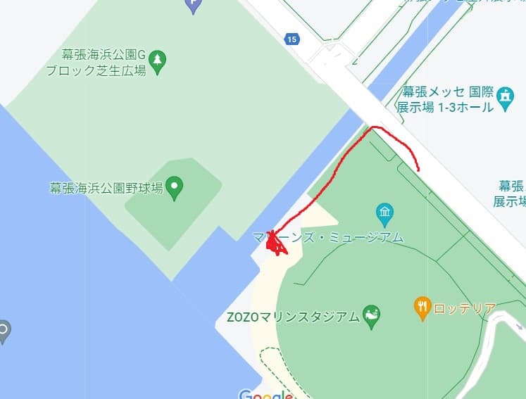 浜田川河口へのアクセス方法画像