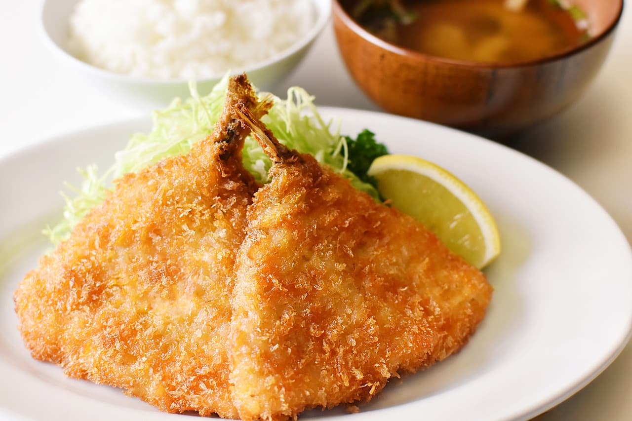 振り分け仕掛けで釣ったアジフライの写真