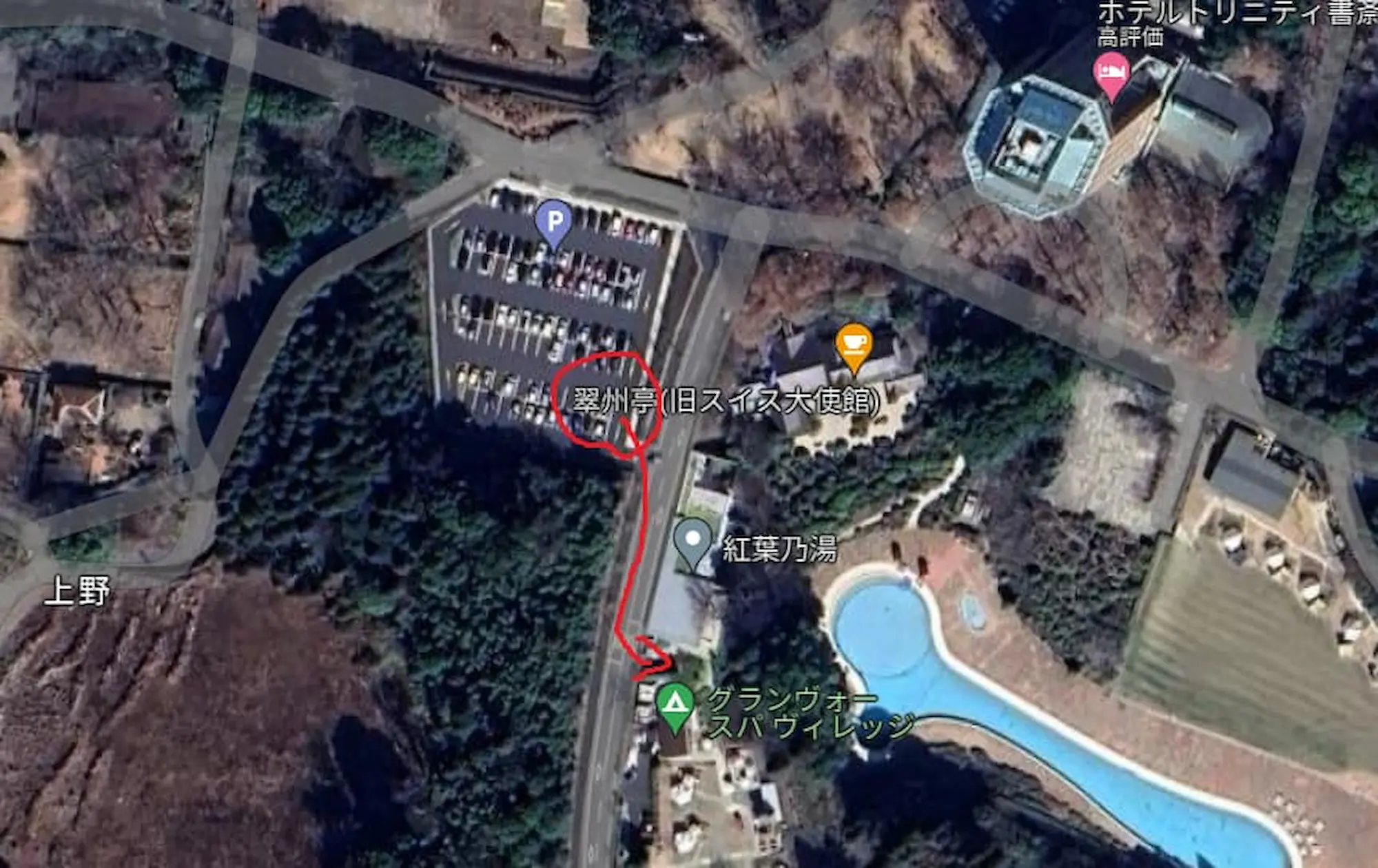 リソルの森のグランピングへの地図