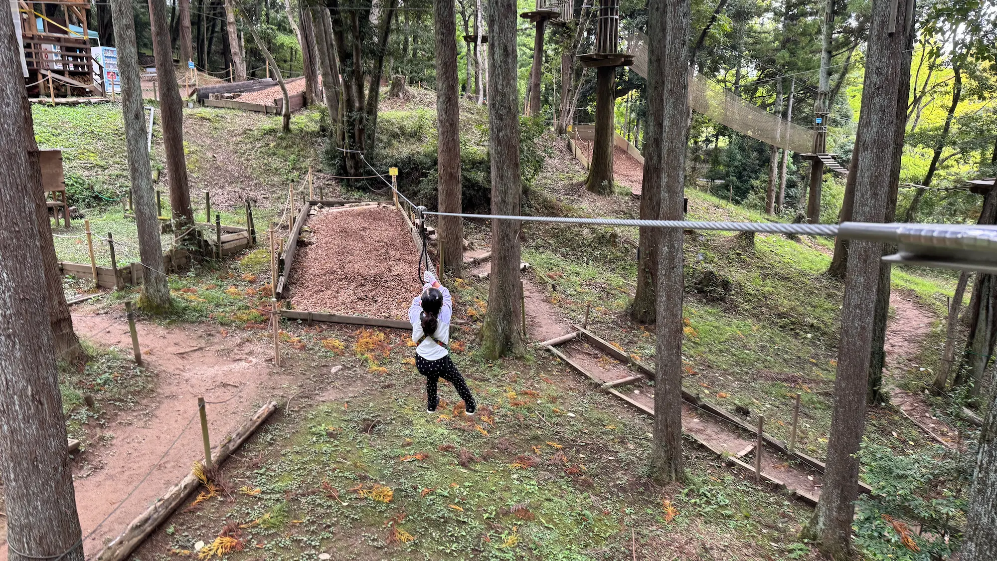 リソルの森のターザニアでのジップスライド